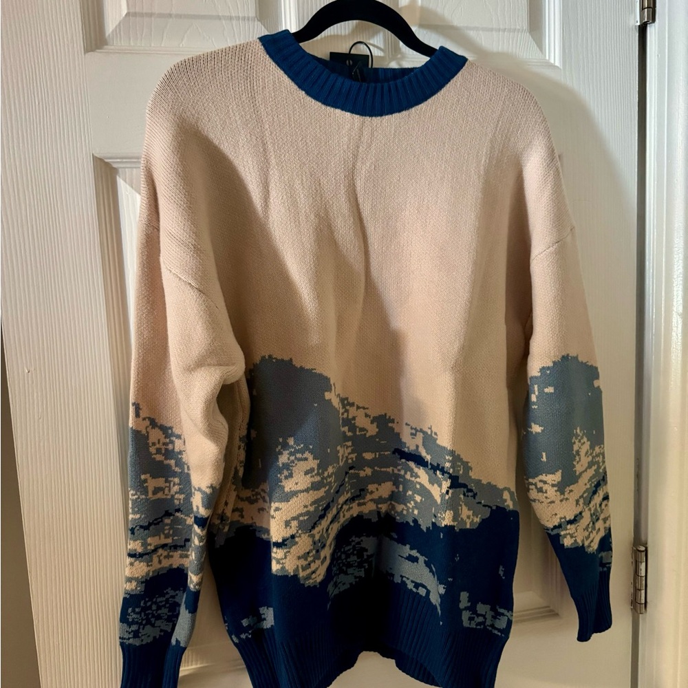 Blue and Cream Sweater